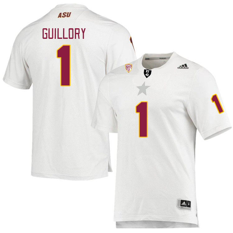 Men #1 Xavier Guillory Arizona State Sun Devils College Football Jerseys Stitched Sale-White - Click Image to Close